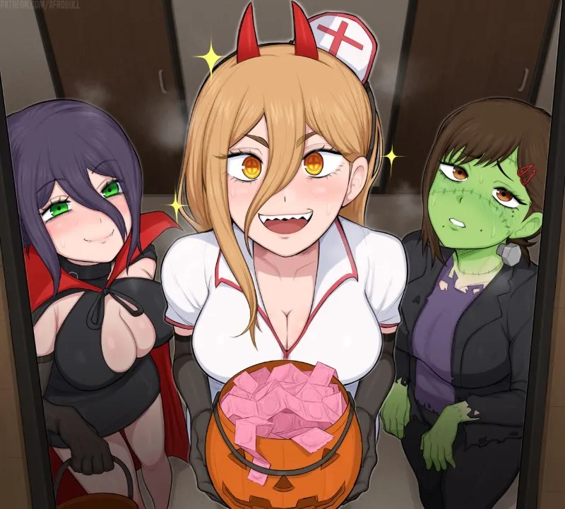 Power, Kobeni and Reze (Halloween)